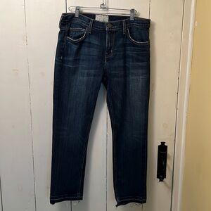 Current/Elliot The Cropped Straight Loved w/ Let Out Hem Jeans, Size 28